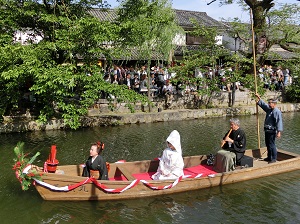 A Girl on Boat in the Kurashiki Canal